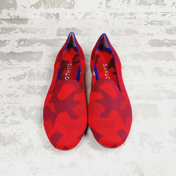 NEW Rothy's The Loafer Red Camo Round Toe Slip On Comfy Loafers X45 - Picture 4 of 8